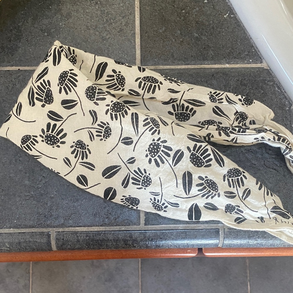 Hand printed cotton bandana graphic floral